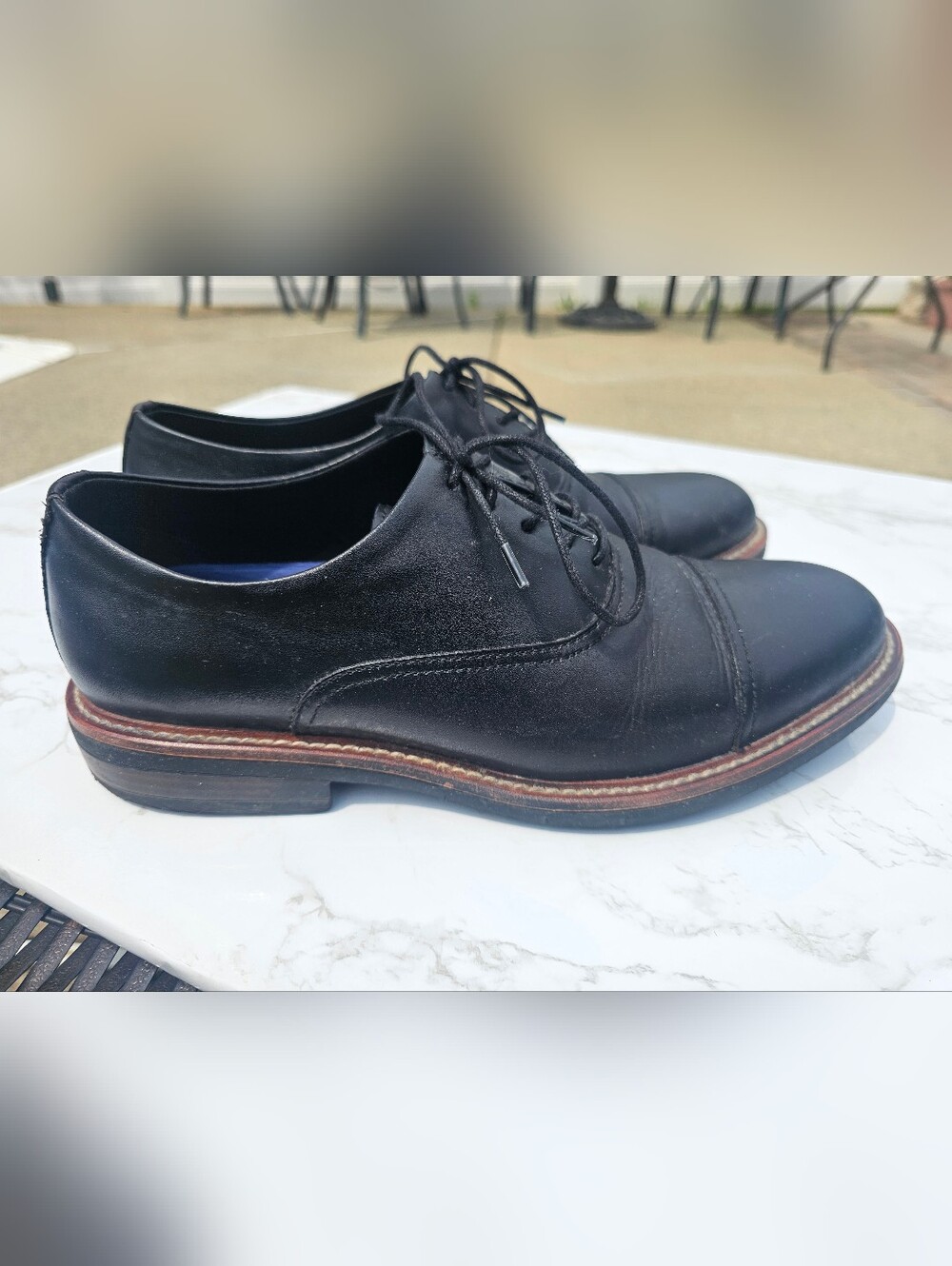 Kenneth Cole Dress Shoes Black leather Mens 9.5